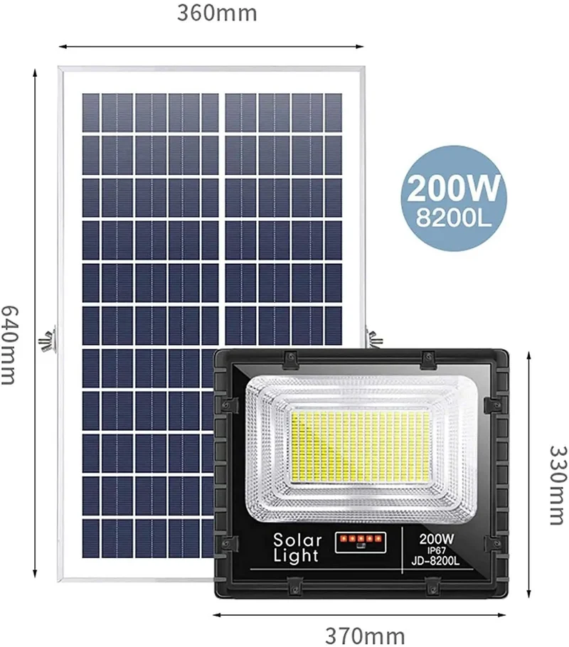 Badass Solar Flood Light With Remote And Daylight Sensor Tough As Nails IP65 Waterproof Outdoor Security Lamp Hella Bright Two Hundred Watt Yard And Driveway Coverage Black