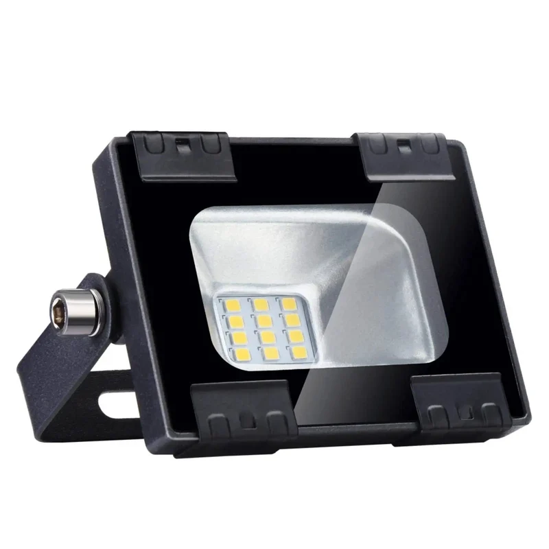 Heavy Duty 10W LED Floodlight 1000 Lumens IP65 Waterproof Warm White Outdoor Security Spotlight Thick Aluminum Die Casting Tough Weatherproof Wall Light For Yard Garden Court Kickass Brightness Solid Construction Badass Cooling Tech