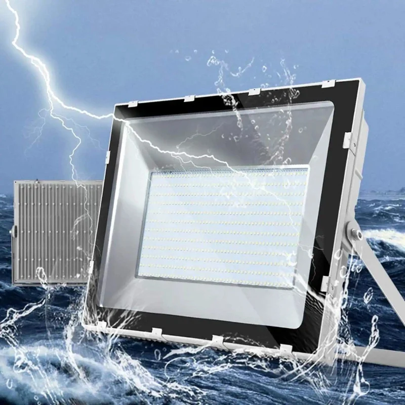 Massive Solar Flood Lights with 200W LED Chips Pumping Out 12000 Lumens to Illuminate Your Backyard and Garage like a Pro with IP65 Waterproof Build and Quick Mount Bracket for No Fuss Setup and Total Peace of Mind
