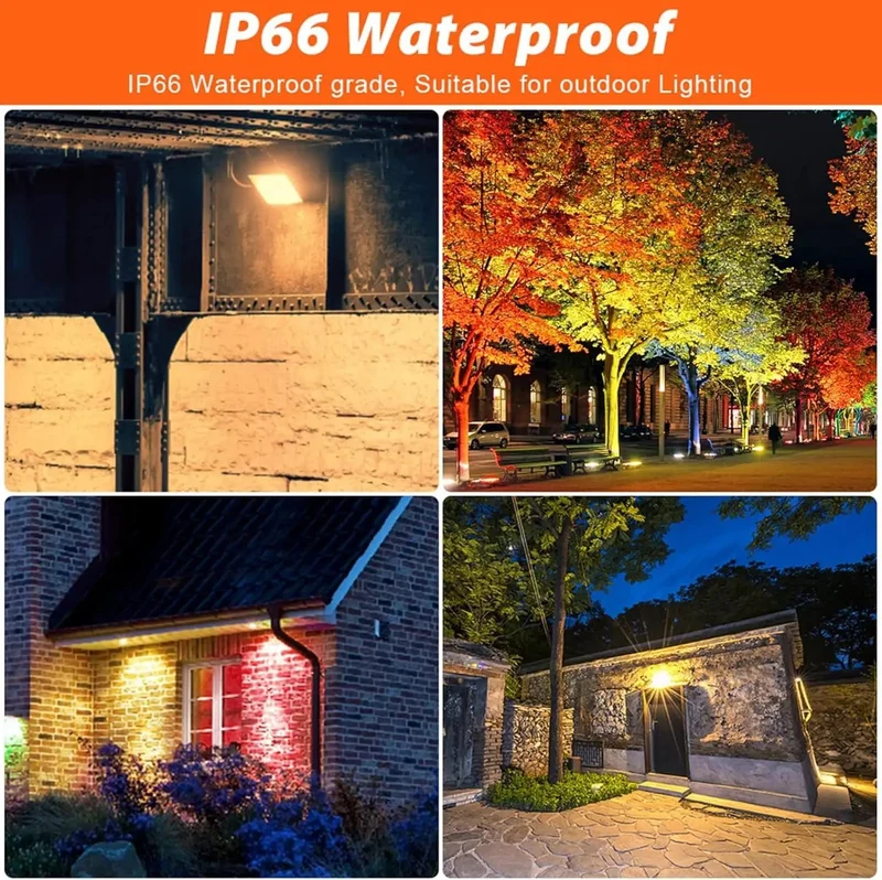 Ultra Slim RGB LED Floodlight Packed With Full Color Changing Scenes And Simple Remote Control For Driveway Duty Or Business Lots That Throws Down Bright Light Without Breaking Bank In Ip66 Housing