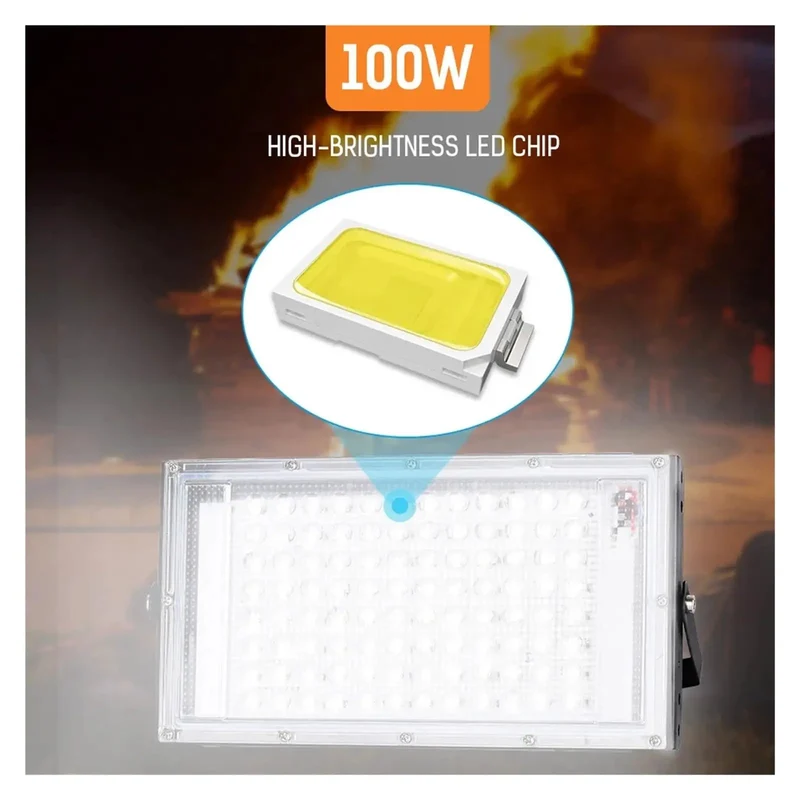 Badass 12V DC LED Flood Lights 50W And 100W Hella Bright Heavy Duty Outdoor Spotlights IP66 Waterproof Slick Design For Fences Barns Garages Rock Solid Portable Illumination Cool White Cast