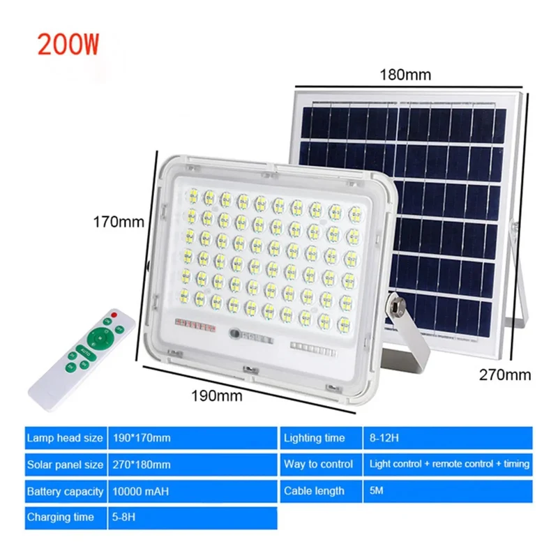 Heavy Duty Solar Flood Light With Remote Control Killer Outdoor Security Spotlight For Backyard And Driveway Waterproof Wireless Led Wall Lamp Fully Automatic