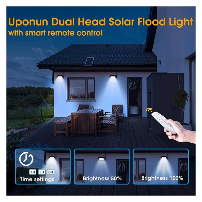 Heavy Duty Solar Flood Light With Remote Control Killer Outdoor Security Spotlight For Backyard And Driveway Waterproof Wireless Led Wall Lamp Fully Automatic