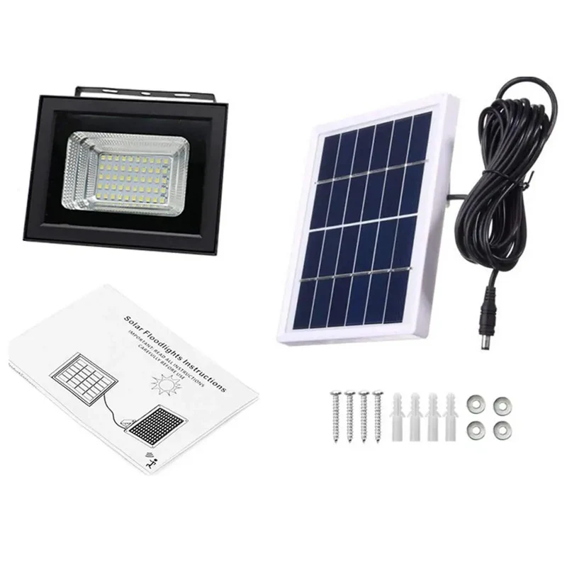 Heavy Duty Solar Flood Light With Real Time Power Meter And Smart Day Night Sensor Lighting Up Your Driveway Barn Or Patio All Weather Direct Screw To Wall Mounting No Messy Cables Or Boring Manuals Just Flip Switch And Get Moving Fast