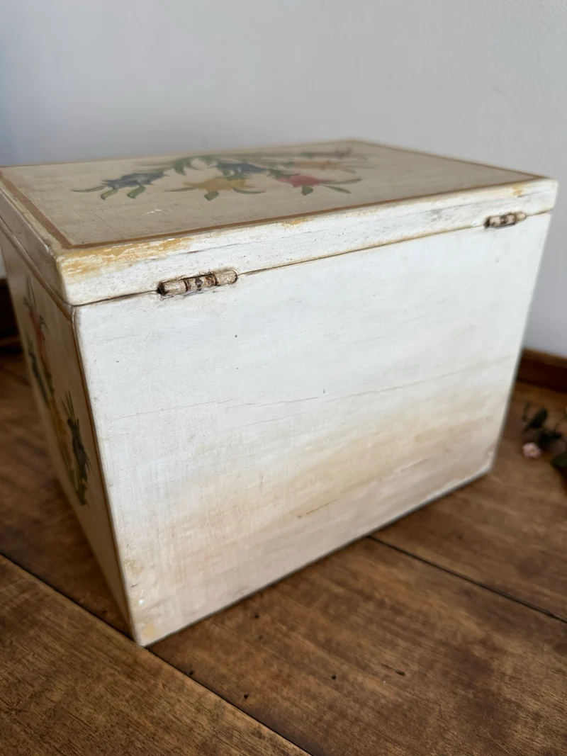 Coffret à bijoux en bois et stuc peint à la main 2 tiroirs