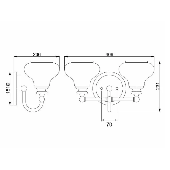 Lampe Murale Dorée Pour Salle de Bain