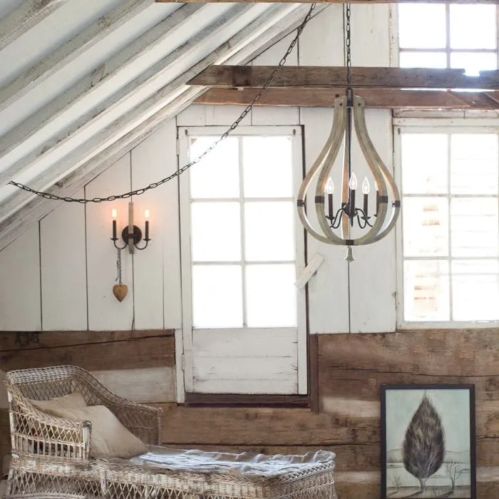 Lustre Bois Style Rustique
