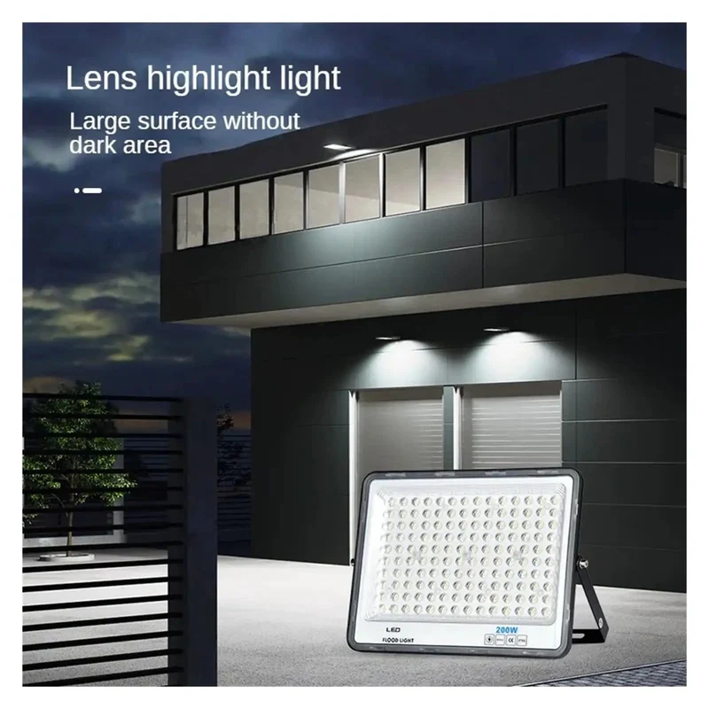 Rugged Led Flood Light Super Bright 50W 100W 200W Cool White 6500K Outdoor Wall Mounted Spotlight Ip66 Waterproof Patio Lawn Court Fixtures