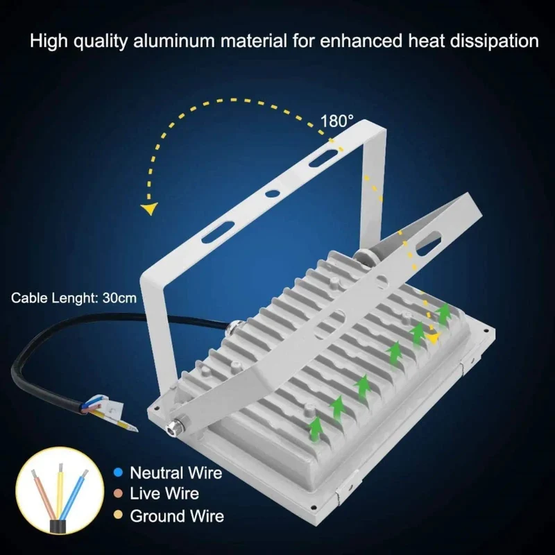 Killer Solar Flood Lights 50W Led Outdoor Spotlight Tough As Nails Industrial Wall Light For Backyards And Patios All Weather IP65 Protection With Beast Mode Coverage For Any Yard