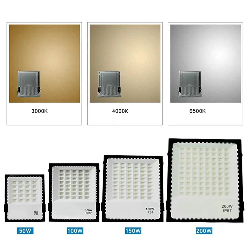 Rugged Aluminum LED Floodlight Heavy Duty Workhorse Ip67 Waterproof For Outdoor Security Garages Warehouses Patios And Yards. 6500K Daylight White Output Uses 2835 Chips For Blazing Clarity On A Wall Mount Beast Built For Performance.