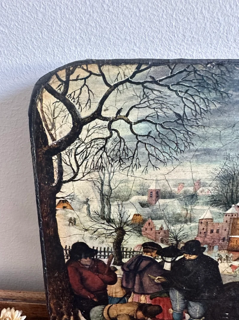 Représentation Les Patineurs sur bois épais