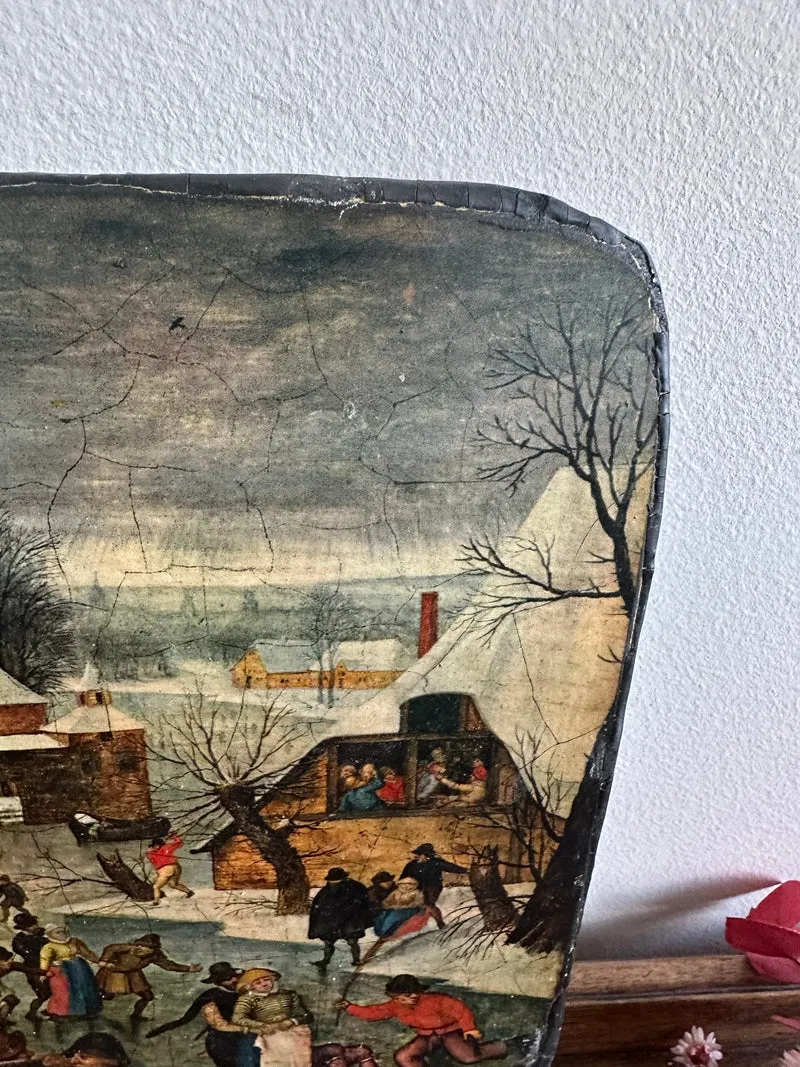 Représentation Les Patineurs sur bois épais