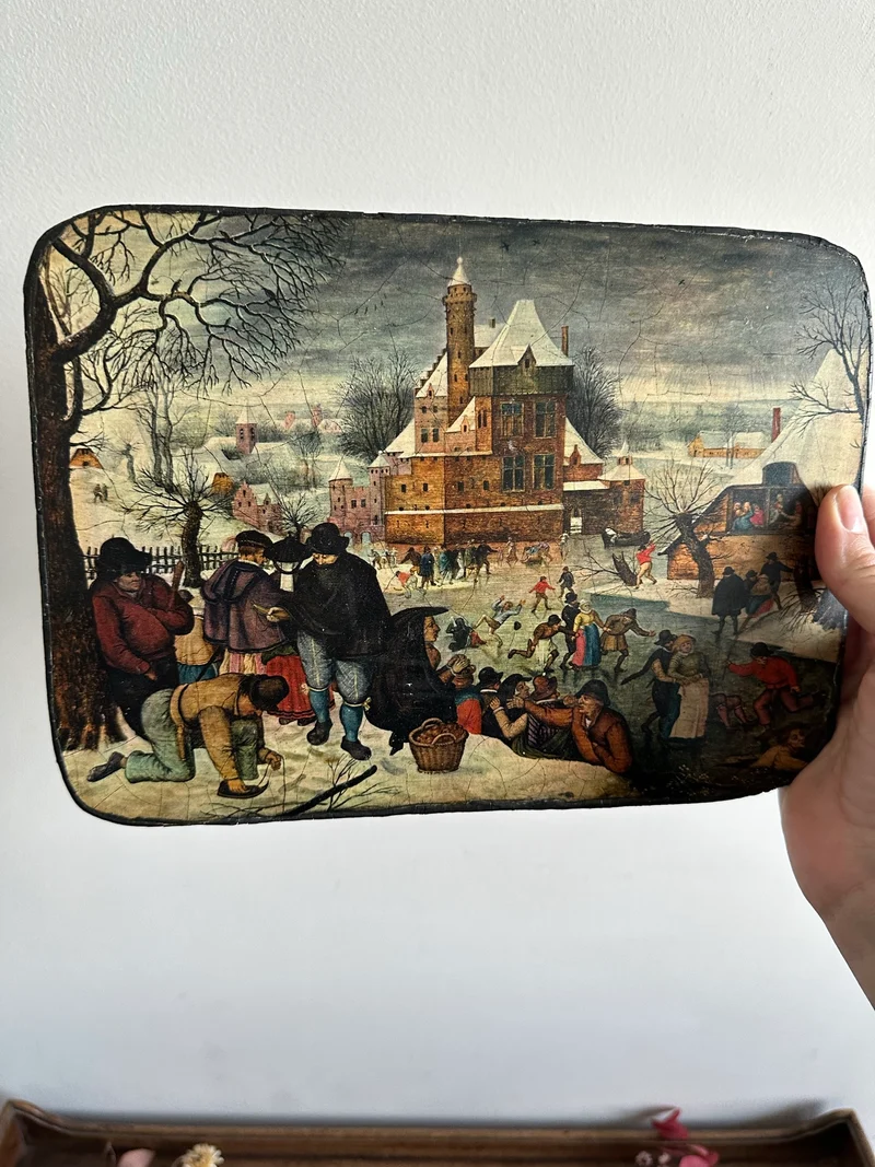 Représentation Les Patineurs sur bois épais
