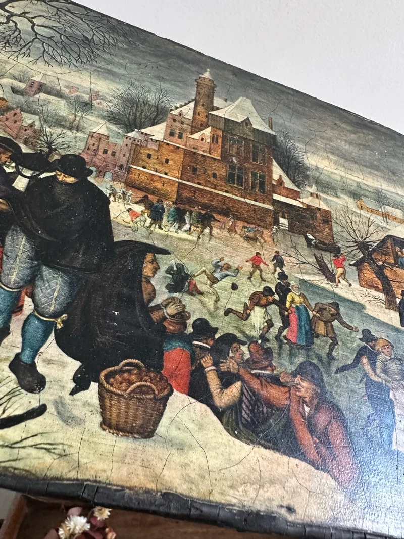 Représentation Les Patineurs sur bois épais