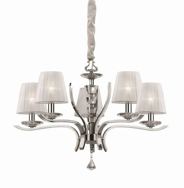 Lustre PEGASO-5 abat-jour organdi
