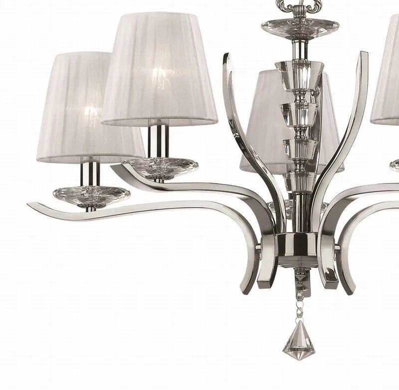 Lustre PEGASO-5 abat-jour organdi
