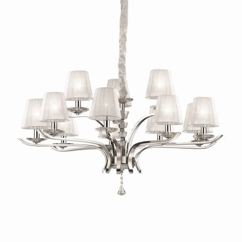 Lustre PEGASO-12 abat-jour organdi