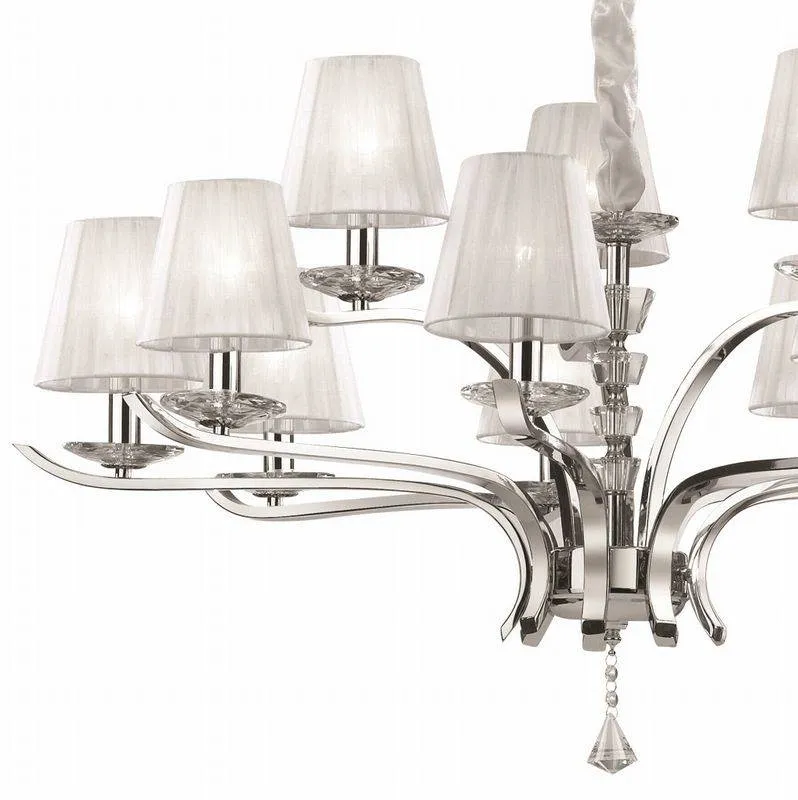 Lustre PEGASO-12 abat-jour organdi
