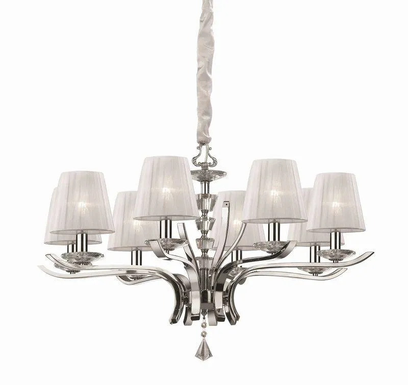 Lustre PEGASO-8 abat-jour organdi