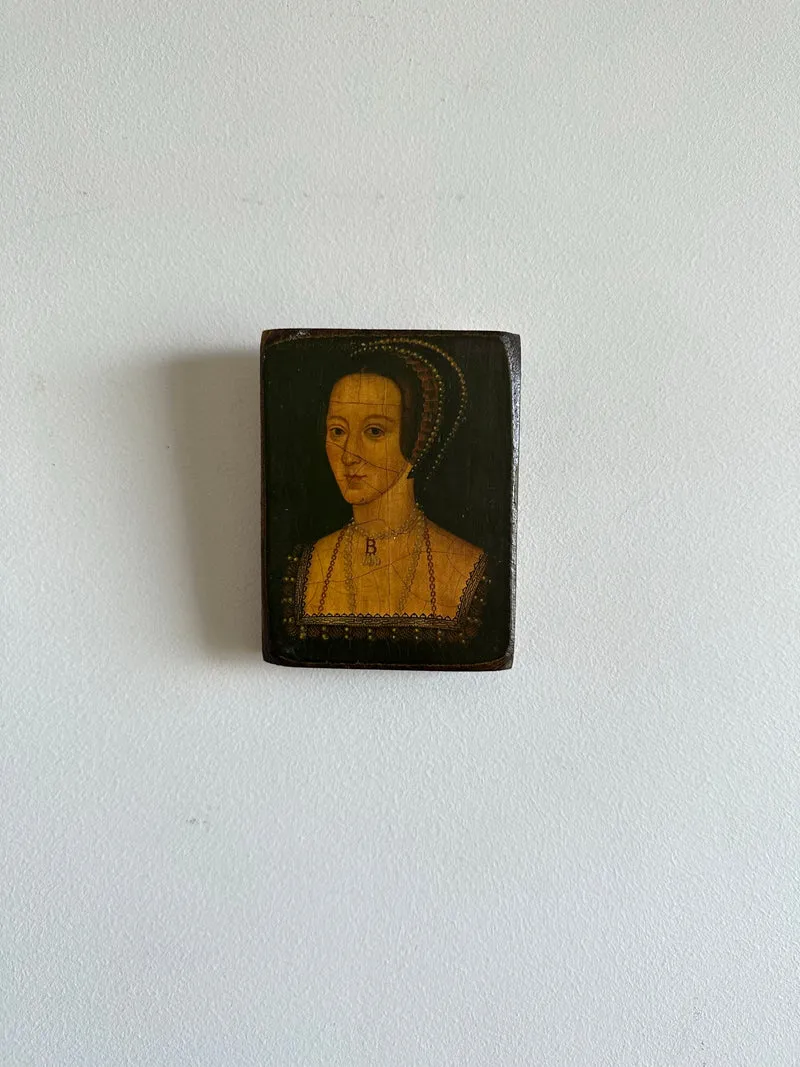 Icône pressée sur bois représentation des épouses d'Henry VIII