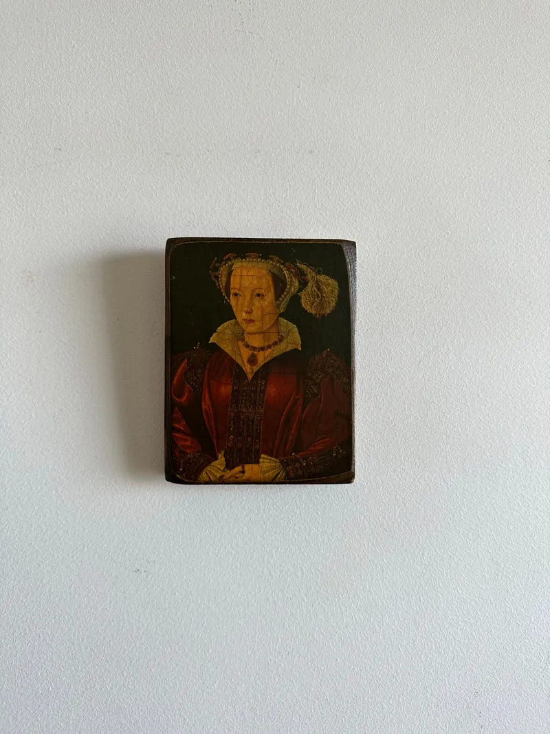 Icône pressée sur bois représentation des épouses d'Henry VIII