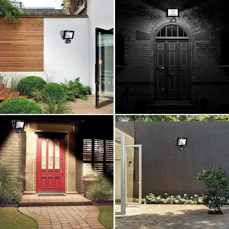Badass LED Flood Light With Hella Responsive PIR Motion Detector And Fully Adjustable Trigger Zone IP65 Weatherproof Yard Security Spotlight For Porch Parking Lot And Farm Barn