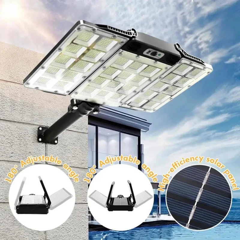 Rugged Solar Street Lights Outdoor Featuring Massive Dual Panels And 800 Killer Led Beads Smart Motion Sensor Flood Fixture Waterproof Wide Angle Security Light Zero Hassle Setup For Yard Deck Patio And Porch