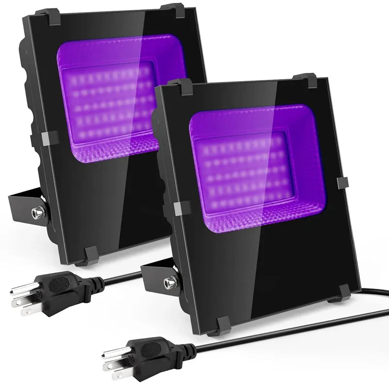 Heavy Duty 600W Black Light Flood Lights For Outdoor Venues Serving Next Level Glow Vibes With Killer 395Nm UV Energy And Rugged IP66 Build Crafted For Halloween Hangouts And Massive Glow Parties Packed As Double Pack