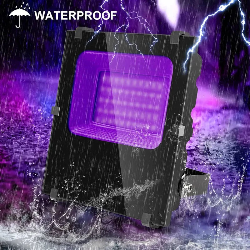 Heavy Duty 600W Black Light Flood Lights For Outdoor Venues Serving Next Level Glow Vibes With Killer 395Nm UV Energy And Rugged IP66 Build Crafted For Halloween Hangouts And Massive Glow Parties Packed As Double Pack