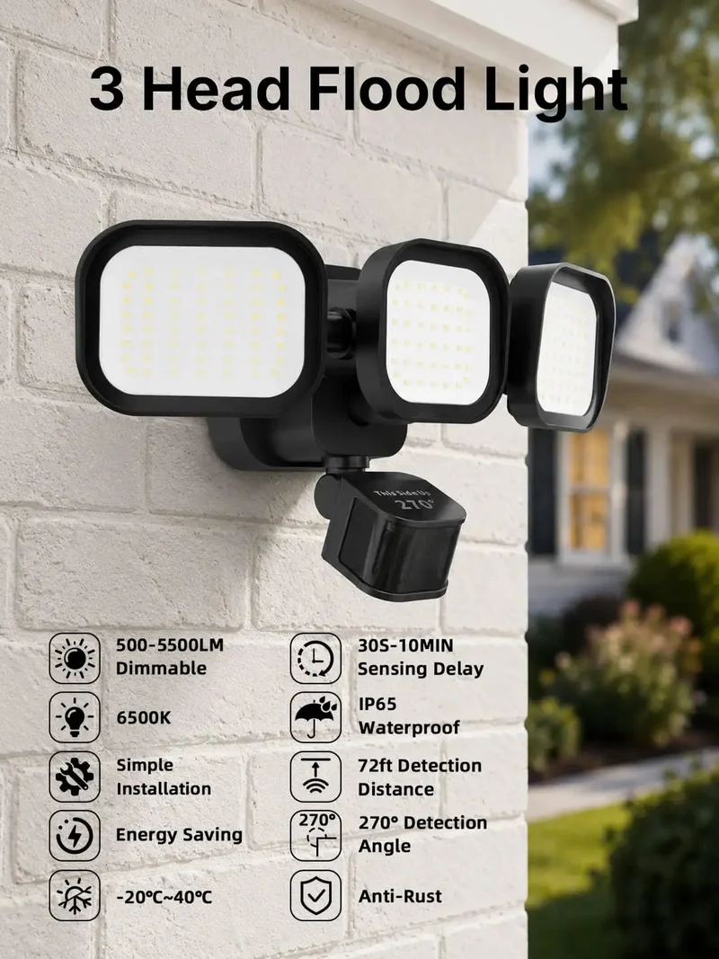 Top Shelf Motion Sensor Flood Lights For Outdoor 270 Degree Coverage Badass Hardwired Security Light 5500 Lumen Led Adjustable Head Two Pack Darn Bright No Fuss Night Perimeter Protection Kit