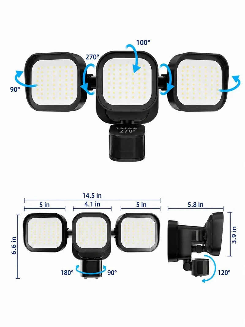 Top Shelf Motion Sensor Flood Lights For Outdoor 270 Degree Coverage Badass Hardwired Security Light 5500 Lumen Led Adjustable Head Two Pack Darn Bright No Fuss Night Perimeter Protection Kit