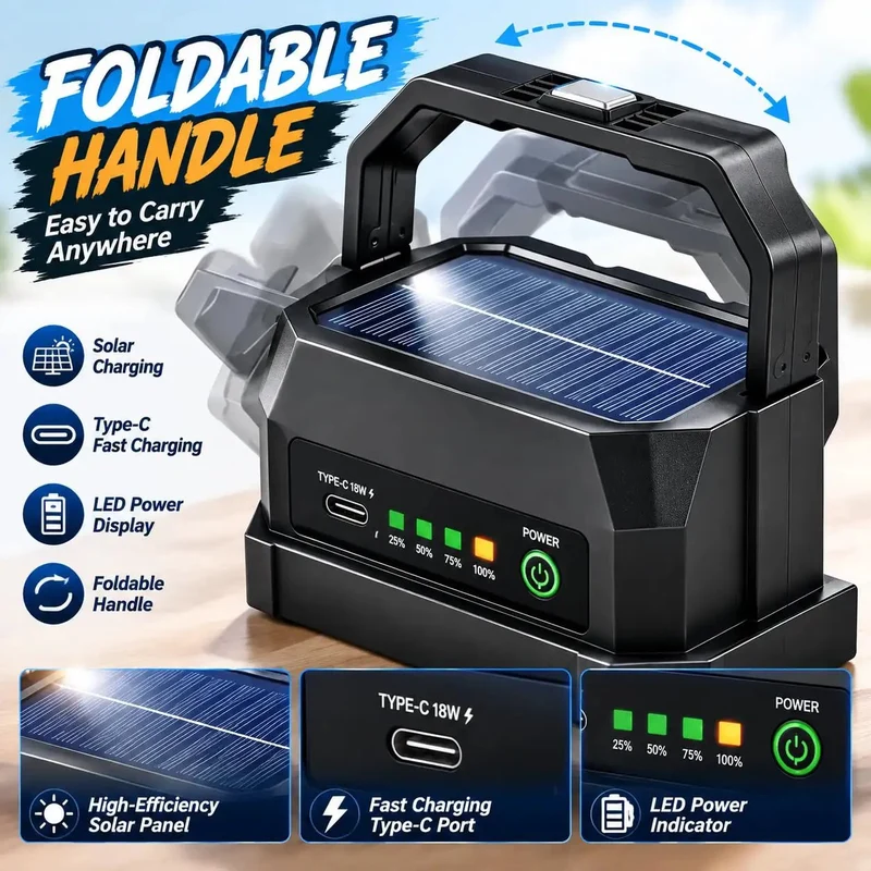 Rugged Portable Solar Led Flood Light Packin Four Bright Modes And Multi Color Glow Boasts A Heavy Duty Magnetic Mount Plus Usb Dual Charging For Campground Nights Job Sites And Weekend Trail Runs