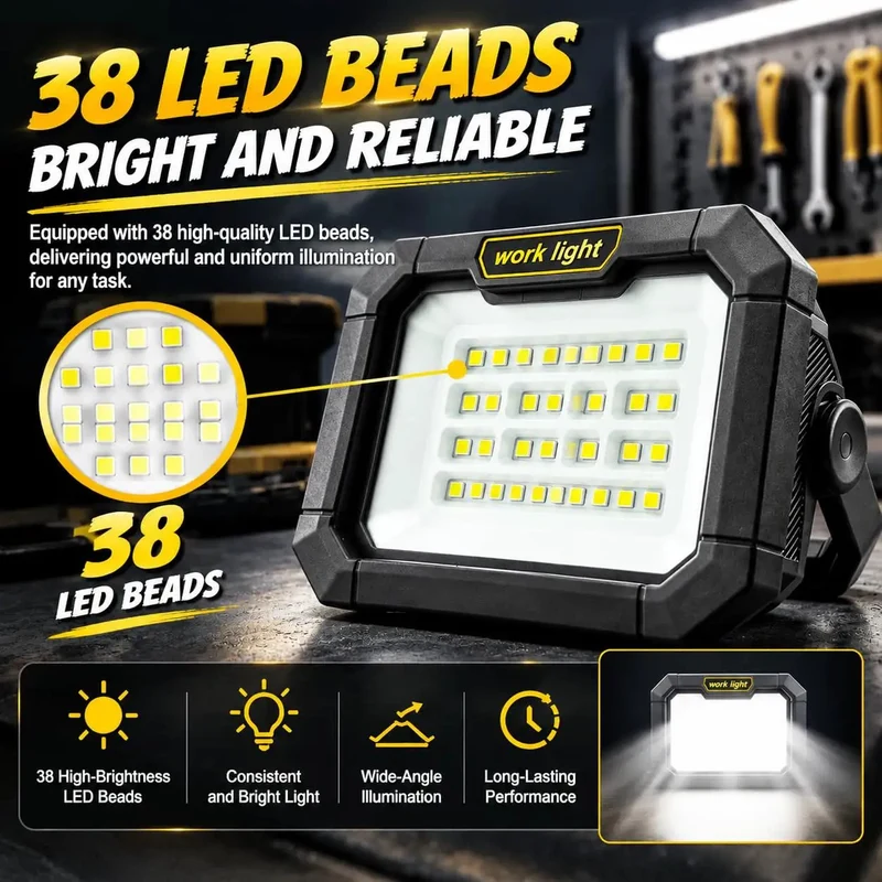 Rugged Rechargeable Solar Work Light With 38 Hella Bright Led Bulbs And A Rock Solid Magnetic Base Perfect For Camping Tailgating And Emergency Yard Projects