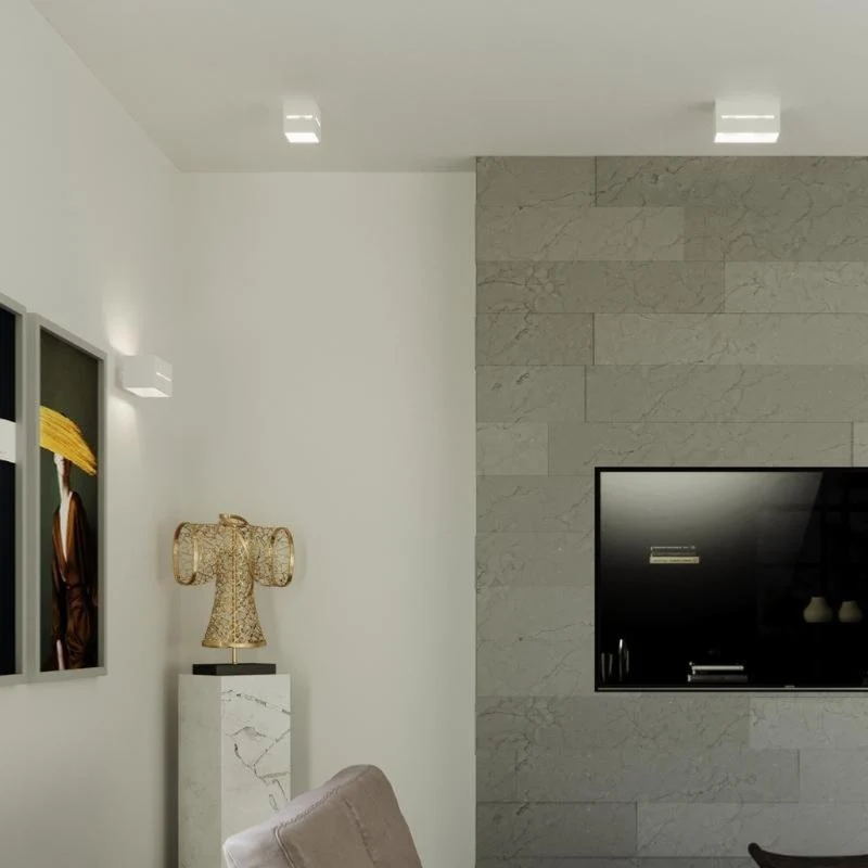 Applique Murale Carré Blanc Design pour Ampoule G9