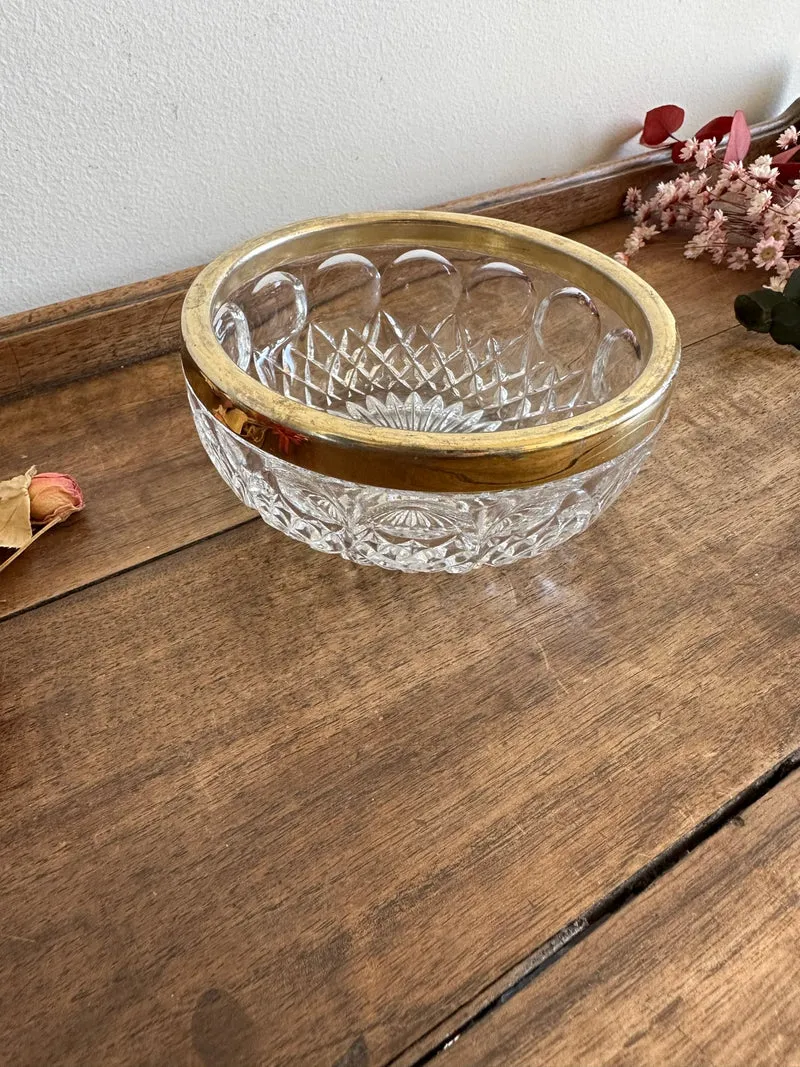 Coupelle en verre travaillé bords dorés