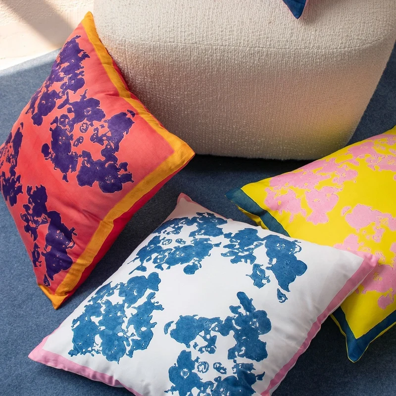 Stories of Italy Coral & Purple Cushion