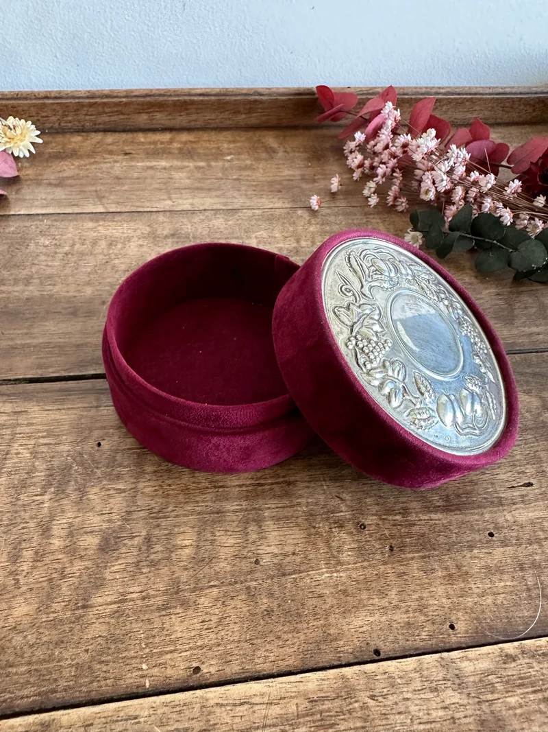 Boite à bijoux ronde en velours