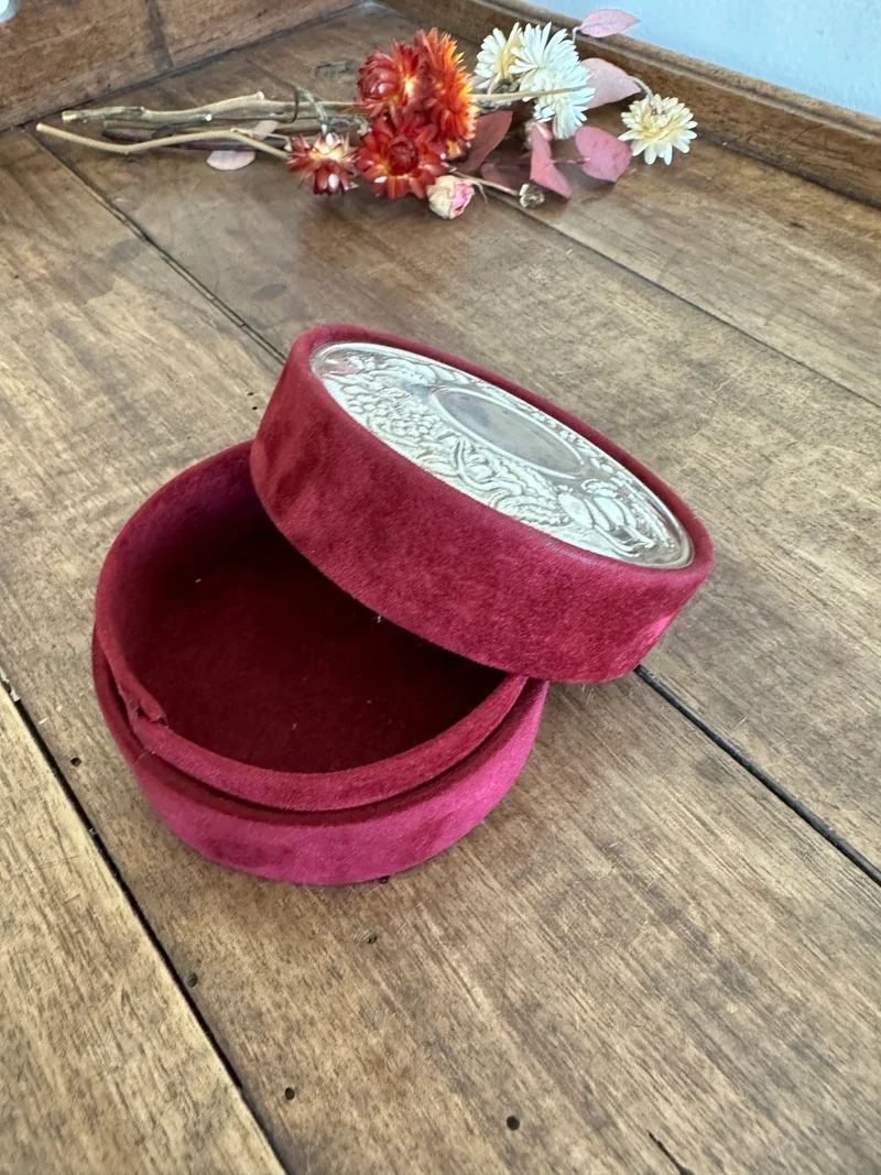 Boite à bijoux ronde en velours