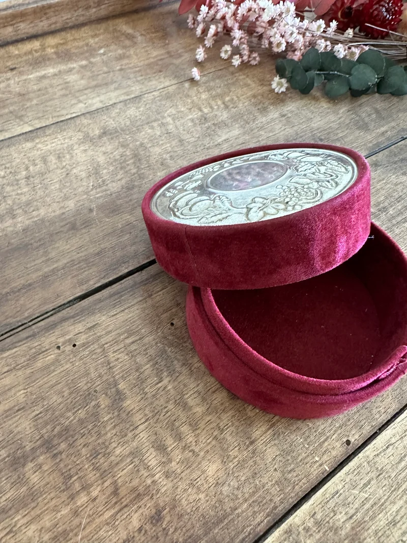 Boite à bijoux ronde en velours