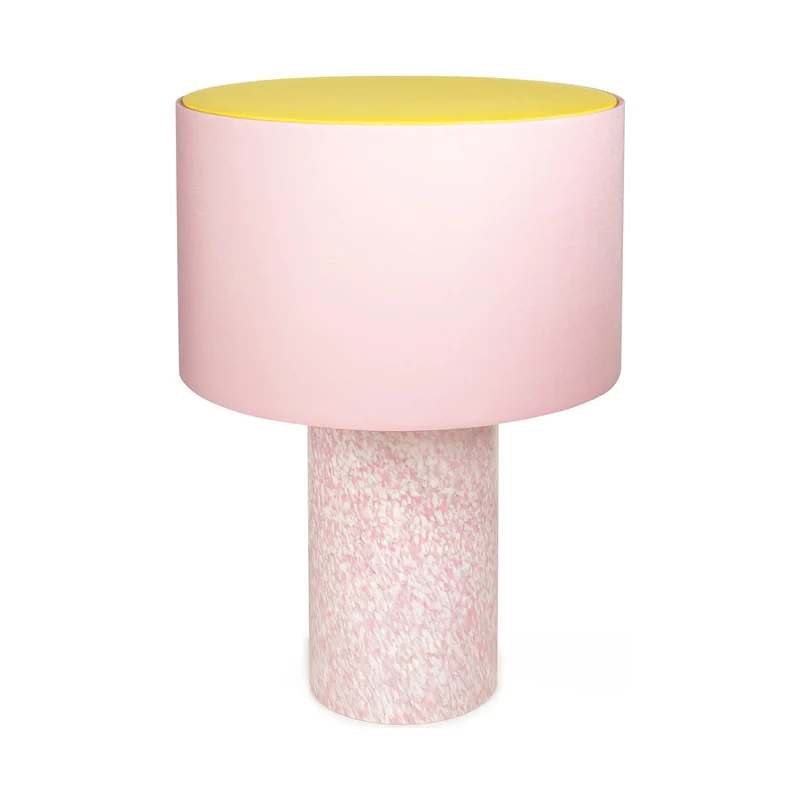 Stories of Italy Ivory & Pink Pillar Lamp
