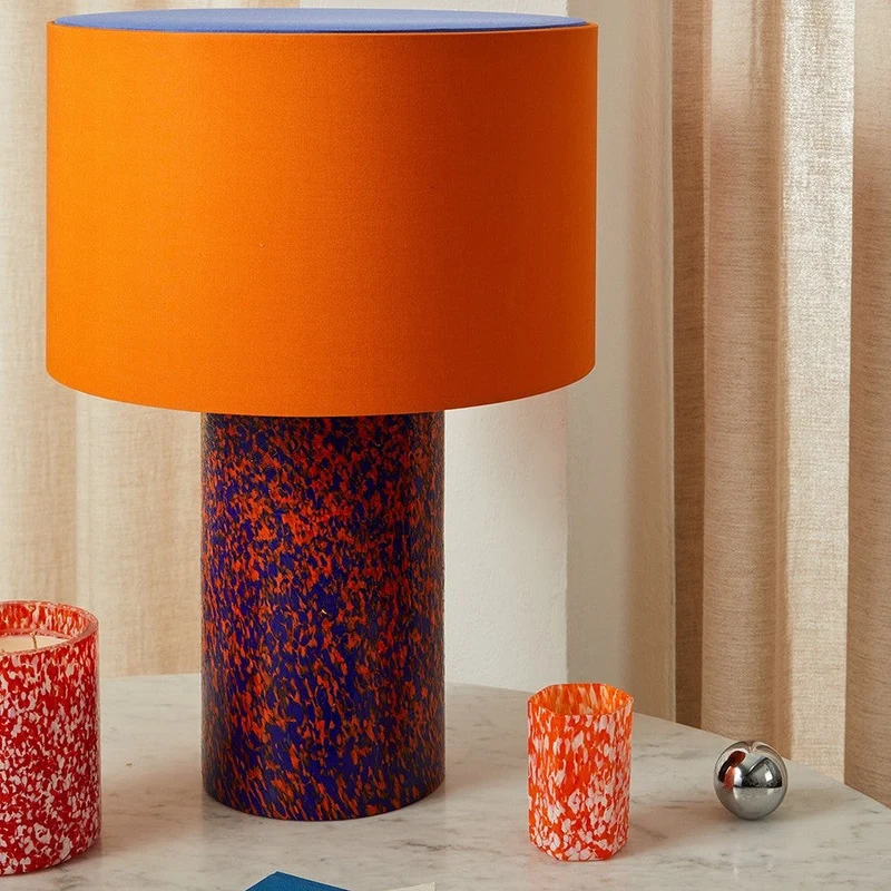 Stories of Italy Orange & Blue Pillar Lamp