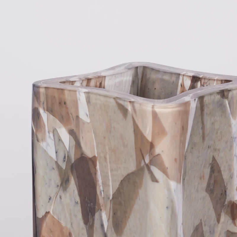 Stories of Italy Gray Cube Bucket Vase