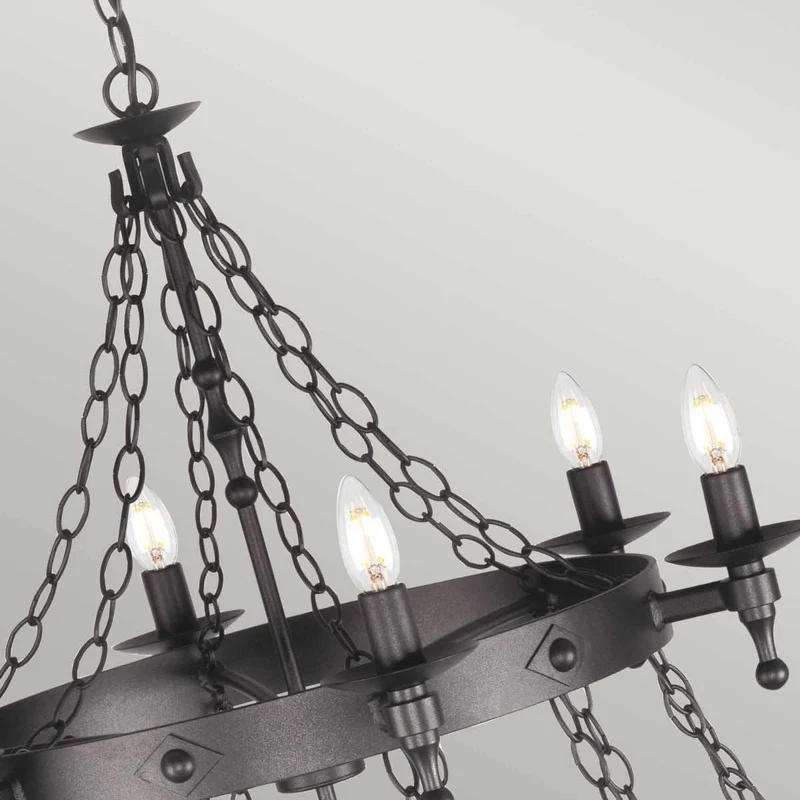 Grand Lustre Noir Gothique