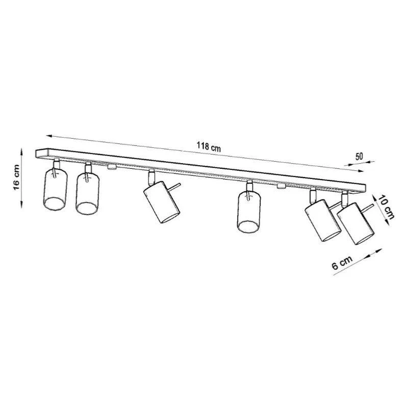 Plafonnier Spot Orientable Noir pour 6 Ampoules GU10