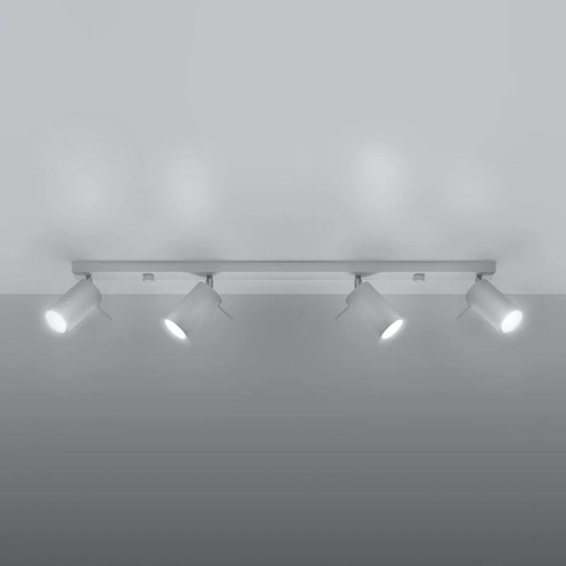 Plafonnier Spot Orientable Blanc pour 4 Ampoules GU10