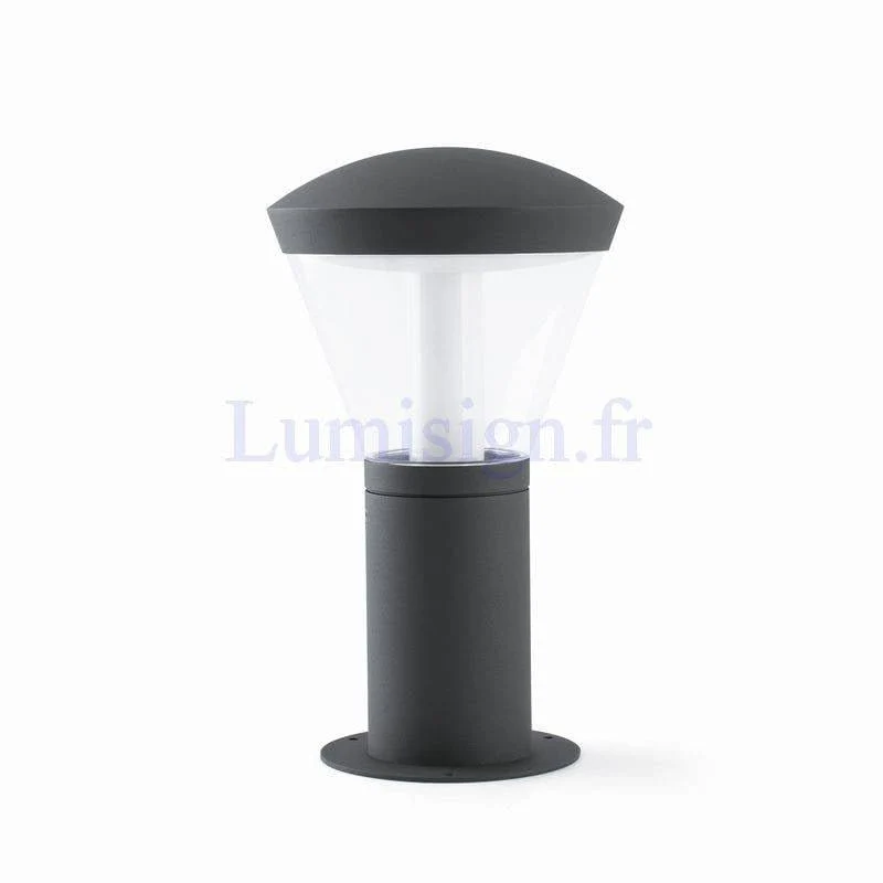Borne extérieure LED SHELBY-330 : balise design gris foncé pour un jardin