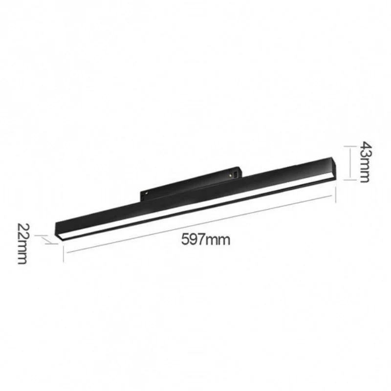 Kit Profilé LED sur Rail Magnétique 48V 20W Dimmable Noir + Télécommande