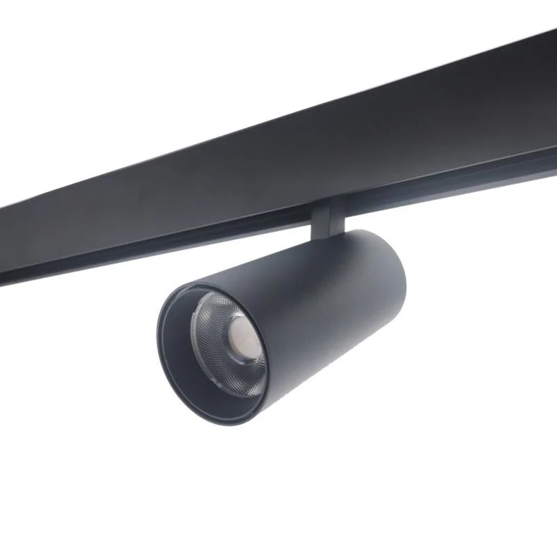 Spot LED sur Rail Magnétique 48V 12W Orientable NOIR