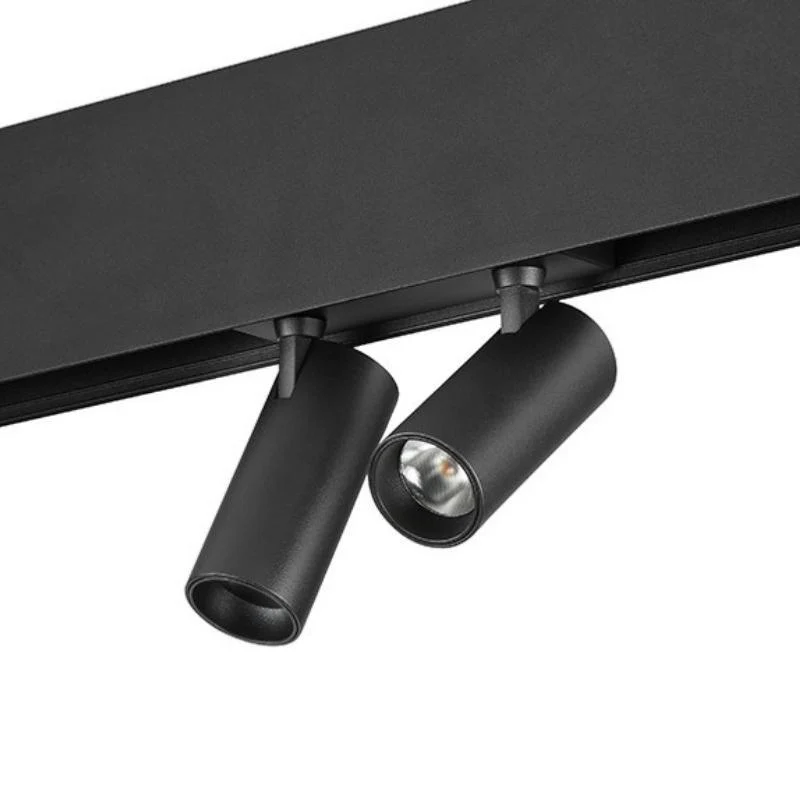 Spot LED sur Rail Magnétique 48V 7W Orientable NOIR