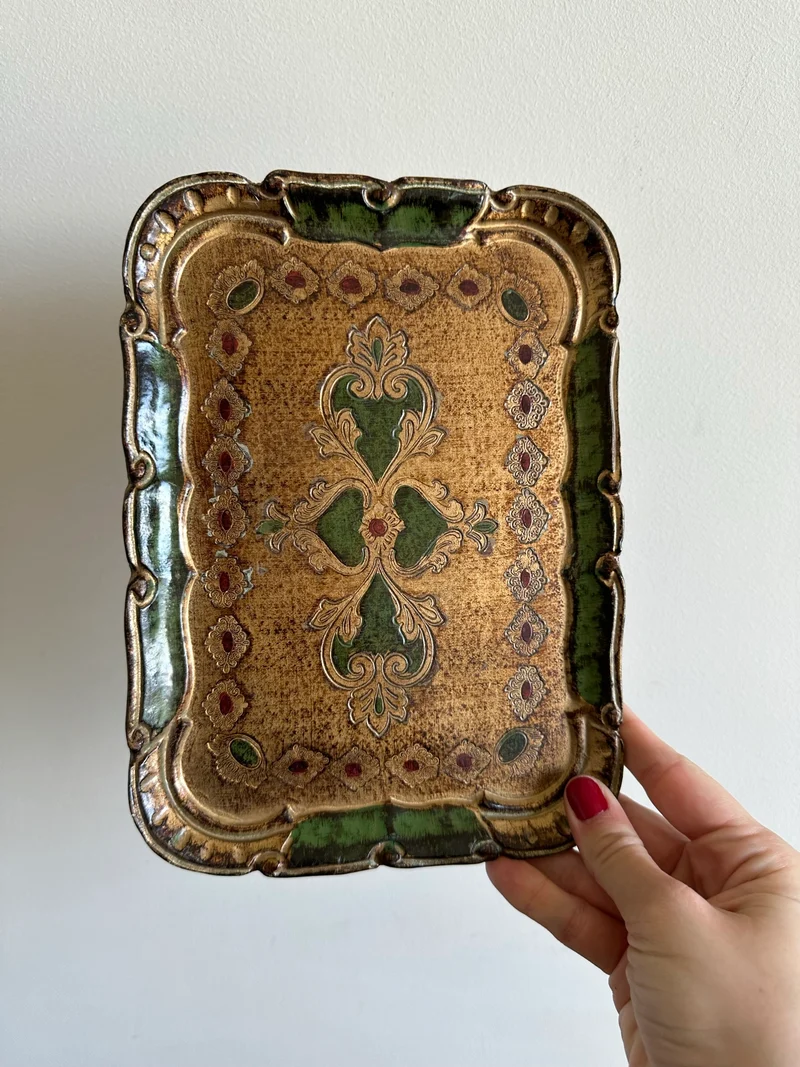 Plateaux florentins rectangulaires vintage S